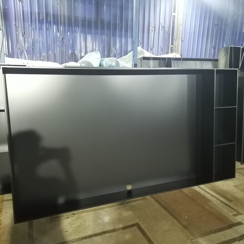 Living Room 304 Stainless Steel Tv Niche Embedded Living Room Background Matte Black Stainless Steel Wine Cabinet Display Cabinet