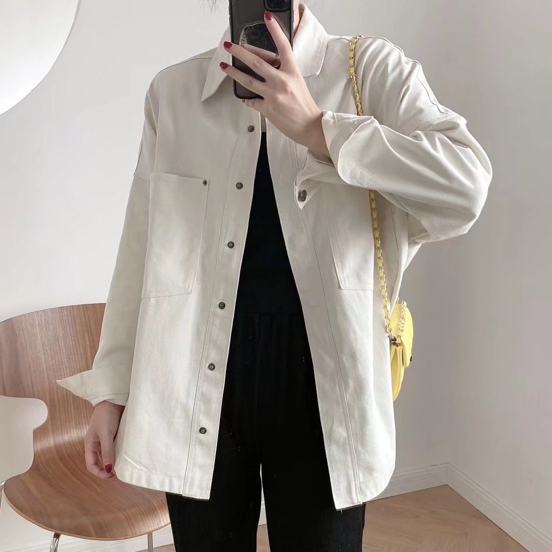 Amazon 2025 Spring and Autumn New Products European and American Cross-Border Women's Urban Casual Washed Denim Shirt Jacket M2