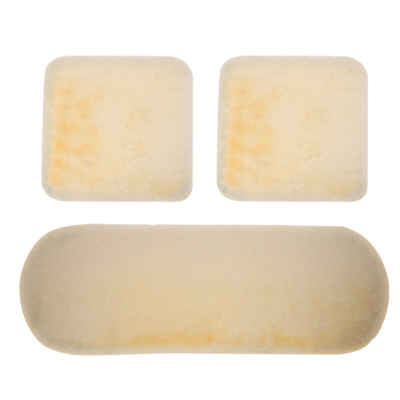 Car Winter Seat Cushion Plush Seat Cushion Three-Piece Set 1200g Plush Thickeneded Warm Cushion Universal Car Seat Cushion