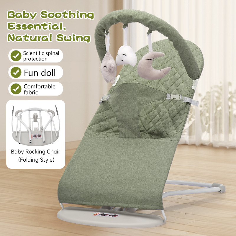 Baby Soothing Artifact Rocking Chair Baby Soothing Chair Foldable Sleeping Cradle Balance Chair Can Sleep and Lie down