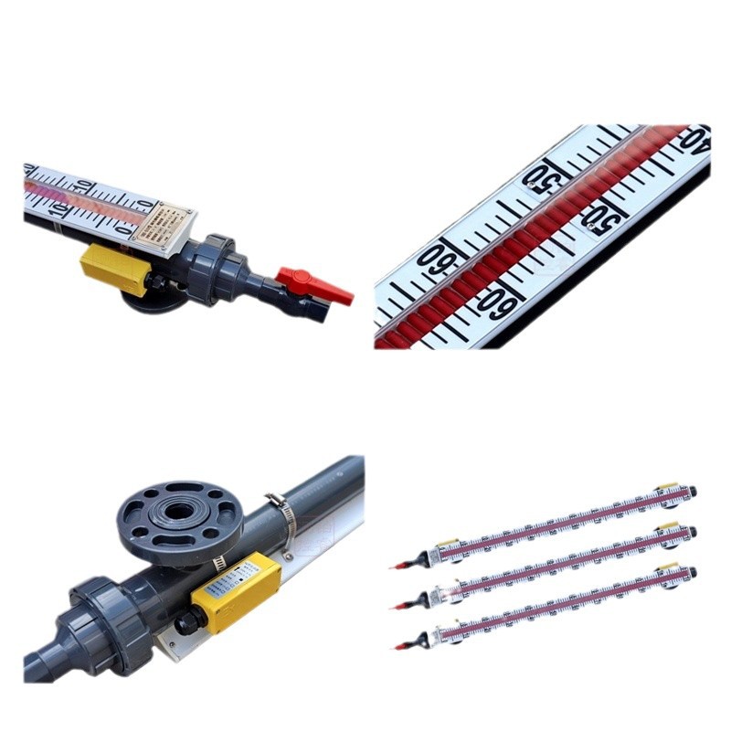 High temperature PVC magnetic flap level gauge liquid storage tank level controller lined with PTFE remote transmission magnetic PVC level gauge