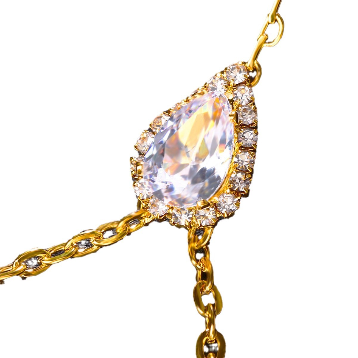 European and American Explosive Zircon Back Chain Bridal Wedding Dress Fashion Light Luxury Necklace Back Chain Integrated Body Chain All-match High-grade