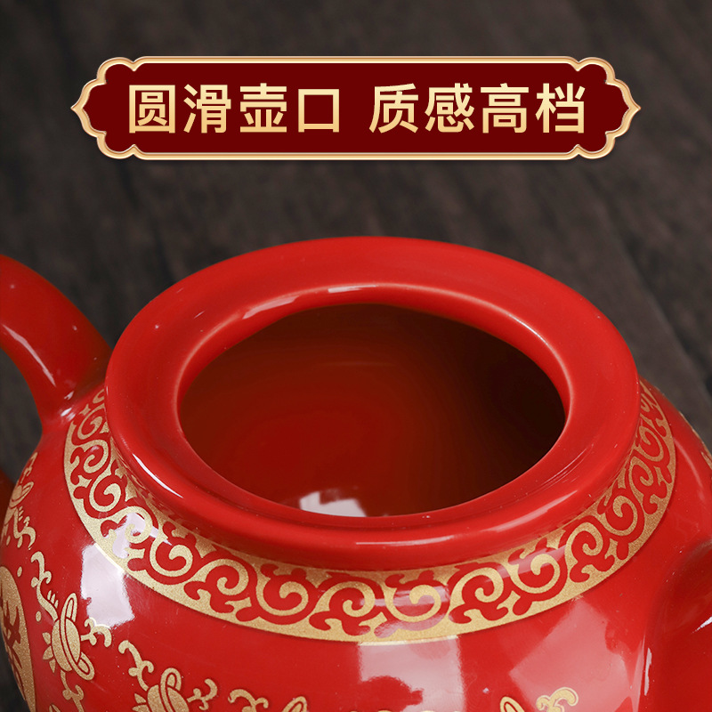Ceramic Household Halogen Pot Teapot Set Wine Cup Tea Cup Buddha Hall Worship for Decoration Supplies for Opening and Admission to the Ancestral Hall
