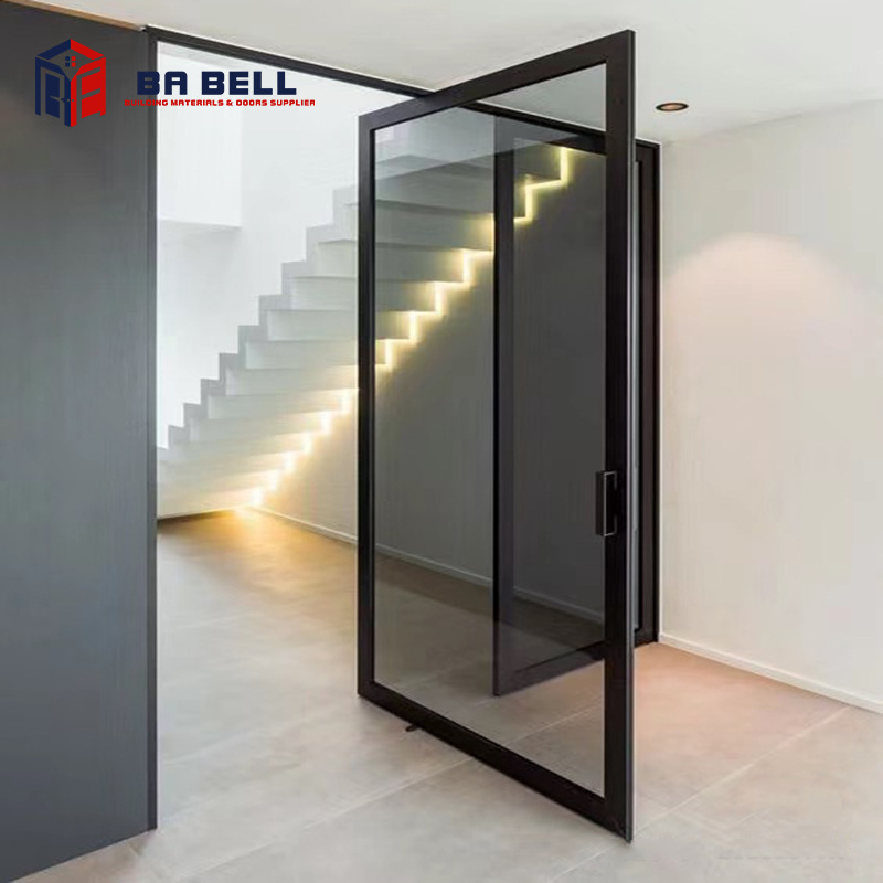 Office Exhibition Hall Aisle Pneumatic Glass Shaft Door Rotating Door Shopping Mall Hotel Electric Partial Shaft Glass Door