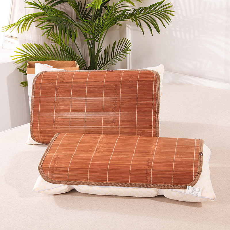 Summer Cooling Mat Pillowcase Bamboo Pillow Mat Pillow Cover Cooling Pillowcase Carbonized Pillow Cover Single Mat Ice Rattan Same Style