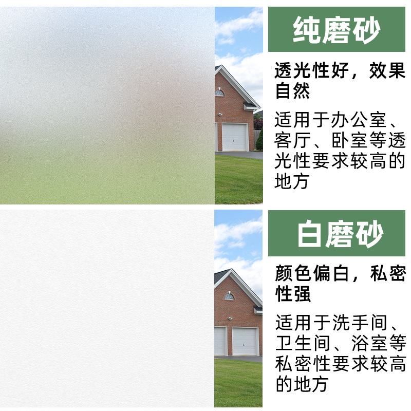 Frosted Glass Sticker Window Anti-Light Anti-Peeping Light-Transmitting Opaque Office Bathroom Toilet Toilet Film