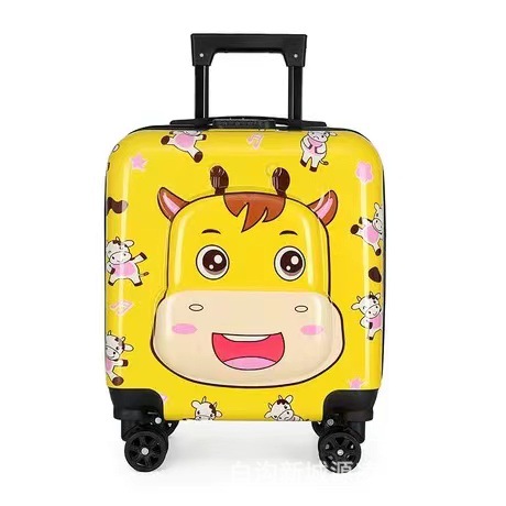 Factory wholesale children's trolley case 1820 inch universal wheel luggage password box cartoon suitcase printed logo