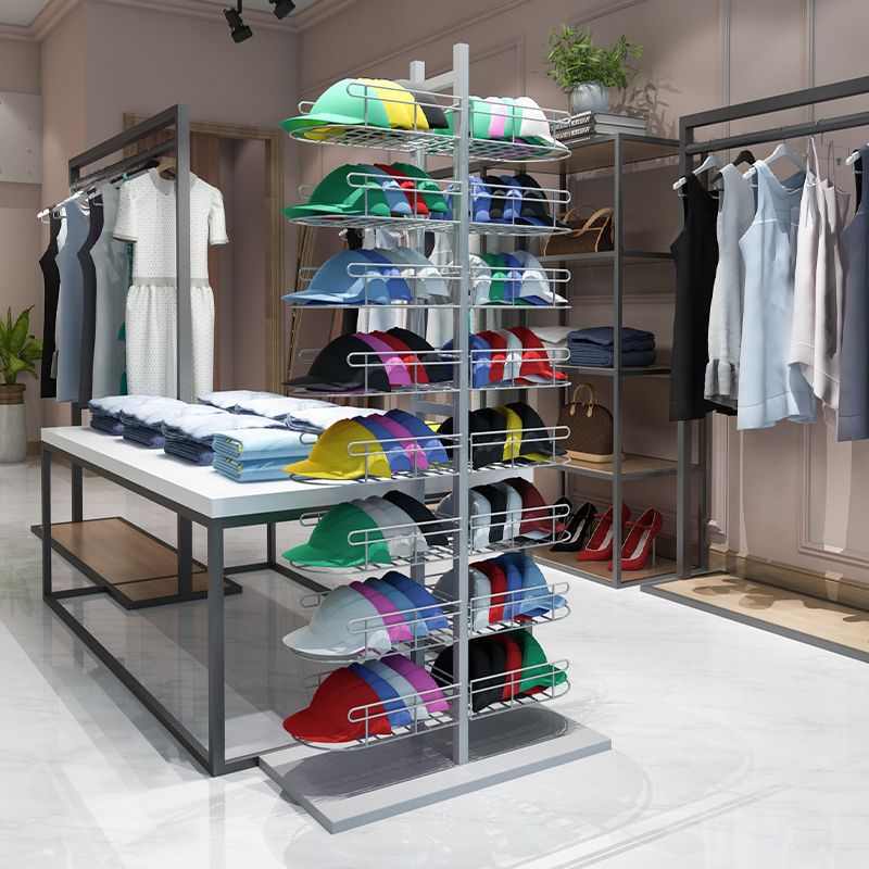 Hat Holder Hat Storage Rack Display Rack Hat Rack Multi-Layer Hanging Iron Rack Clothing Store Double-Sided Floor-Standing