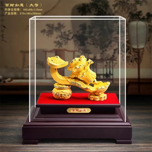 Cashmere Sands Gold Year after Year Lucky Goldfish Home Decoration Resin Decoration Chinese Office Opening Gift Gold Plating