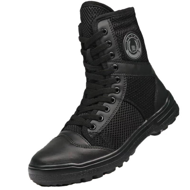 Autumn and Winter High-Top Canvas Special Forces Training Boots Combat Training Boots Fleece-Lined Breathable Men's Security Shoes Training Shoes Cotton Shoes