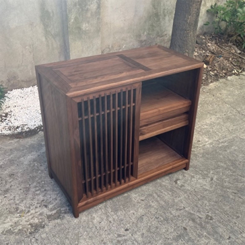 Прикроватный столик в новом китайском стиле, черный орех, современный, шкаф для хранения, который может держать ведра и чайники в гостиной