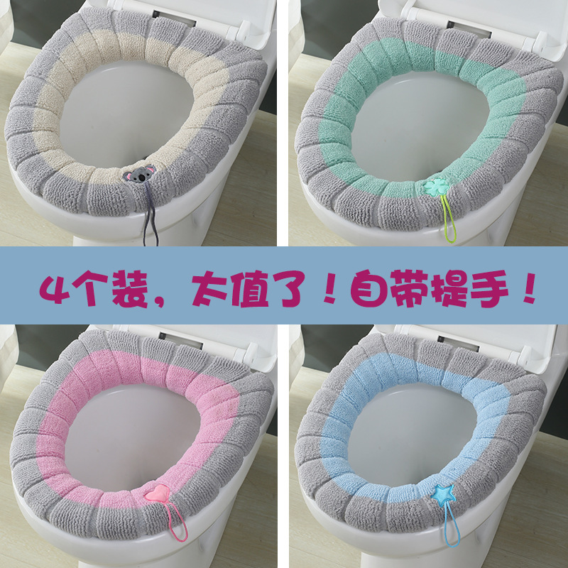 Накладка на унитаз зимняя, тёплая, универсальная, мультяшная, утолщённая, водонепроницаемая