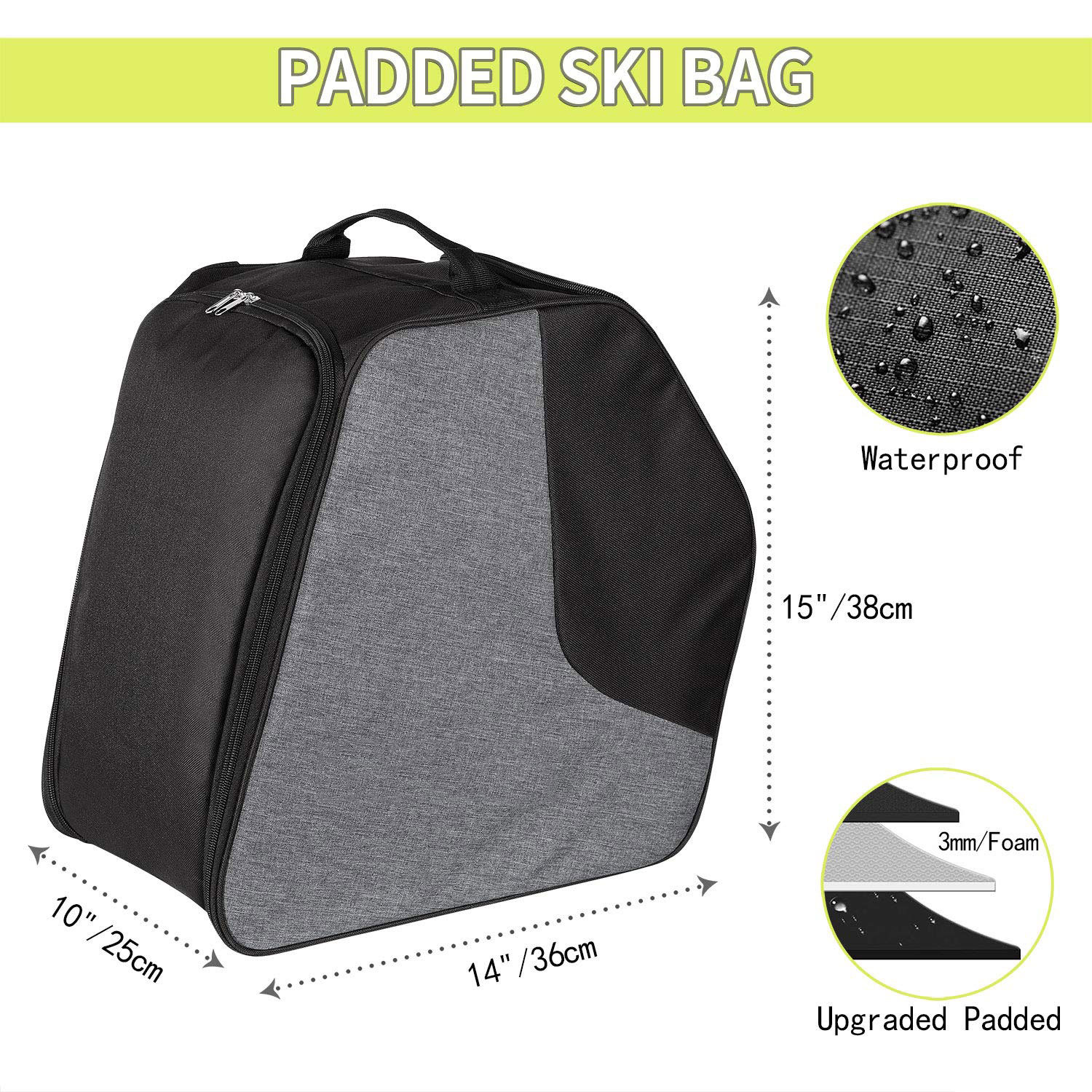 Сумка для хранения лыжного снаряжения, водонепроницаемая, с колесами