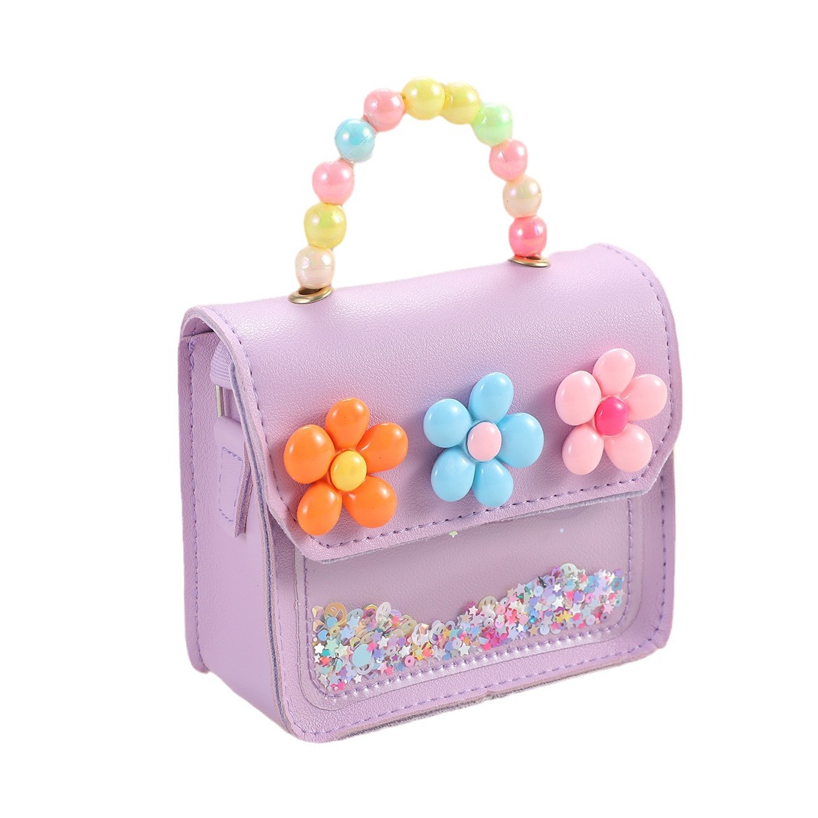 Children's Bag Children's Cute Little Flower Pearl Portable Shoulder Bag Student Campus Card Meal Card Coin Purse Wholesale