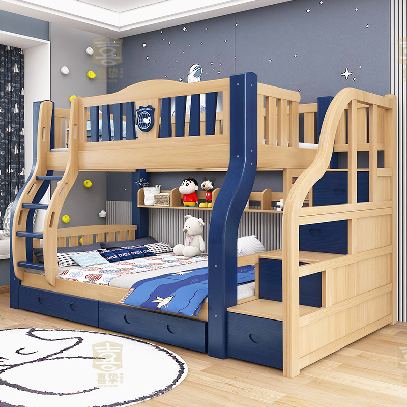 Free Shipping Thickened Solid Wooden Bed Upper and Lower Double-Layer Bed Upper and Lower Bed Adult Solid Wooden Mother Bed Upper and Lower Double-Layer Bed