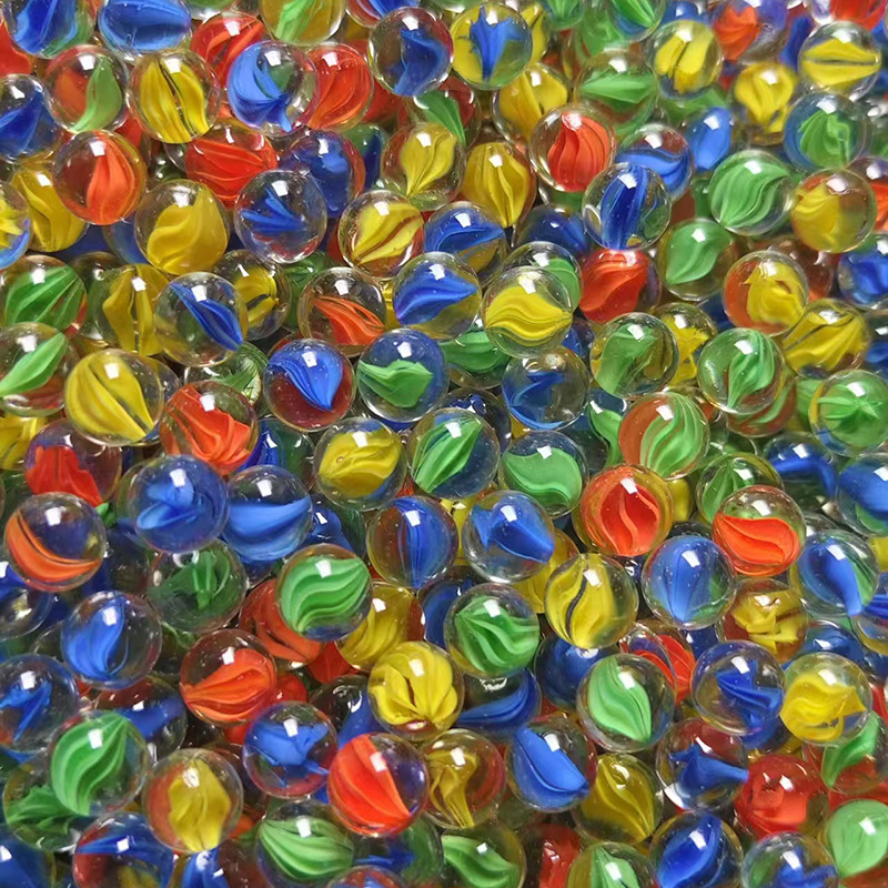 Wholesale Colorful High-Transparency Eight-Petal Glass Beads, Glass Balls, Glass Marbles, Game Consoles, Children's Entertainment Glass Balls, Etc