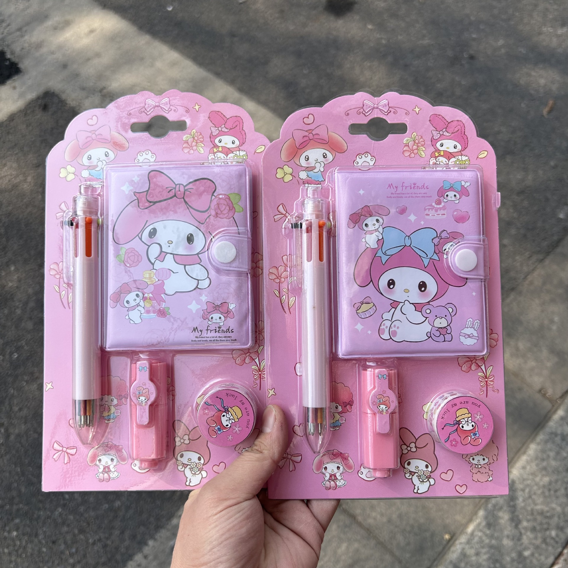 Student Stationery Sanrio Mini Hand Book Six Color Ballpoint Pen Tape Highlighter Hand Book suit Birthday Gift