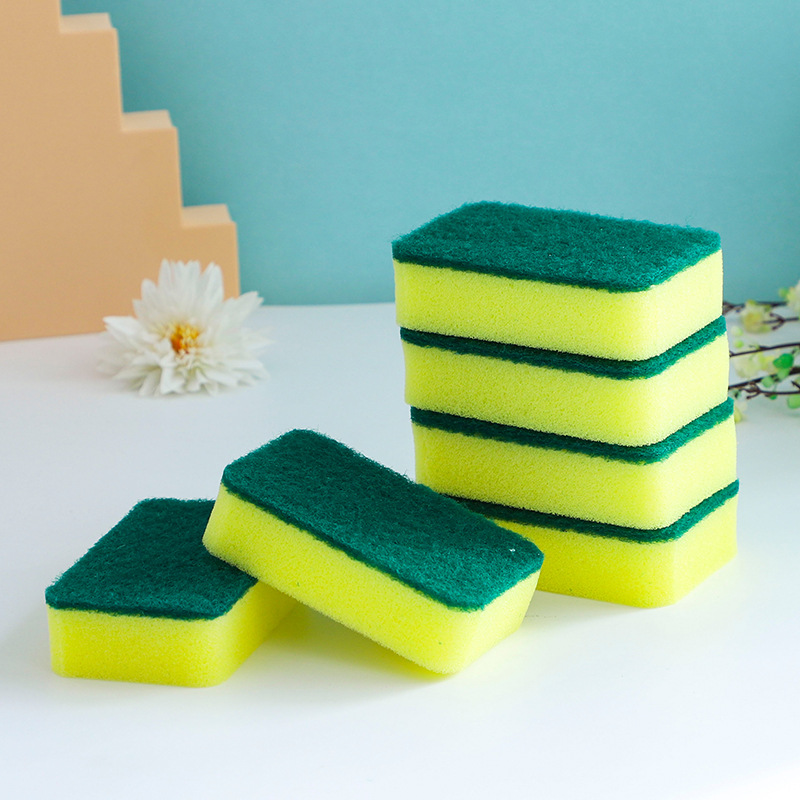 Factory wholesale double-sided sponge wipe high density dishwashing sponge kitchen cleaning sponge block brush pot cloth dishwashing cotton