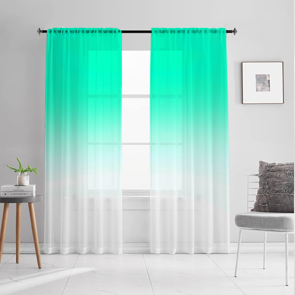 Supports Jit Delivery, Cross-Border Factory Direct Sales, Green Gradient Yarn, Digital Printing Processing of Curtains and Screens