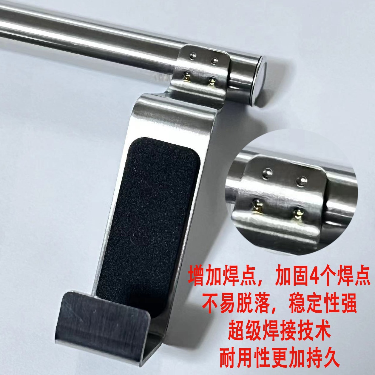 Non-perforated Stainless Steel Towel Rack Bathroom Single-pole Towel Bar Bath Towel Shelf Cabinet Door Frame Hanging Rack