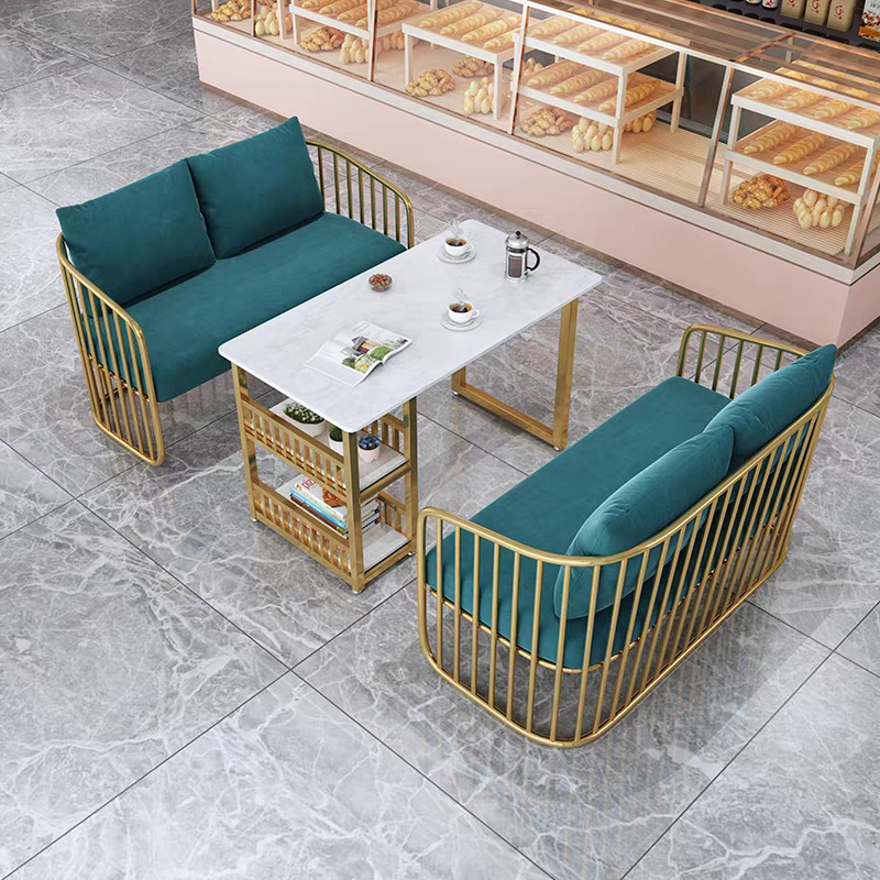 Dessert Milk Tea Shop Reception Room Table and Chair Combination Cafe Negotiation Lounge Sofa Double Simple Casual Card Holder