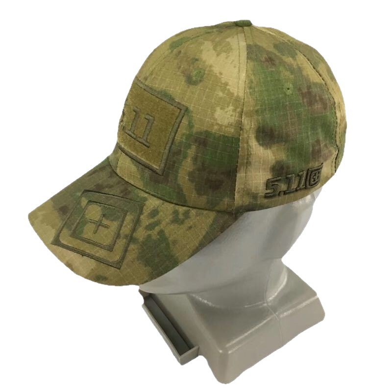 Cross-Border 5.11 Velcro Target Baseball Cap for Men and Women Embroidered Outdoor Tactical Jungle Casual Duck Tongue Military Fan Hat