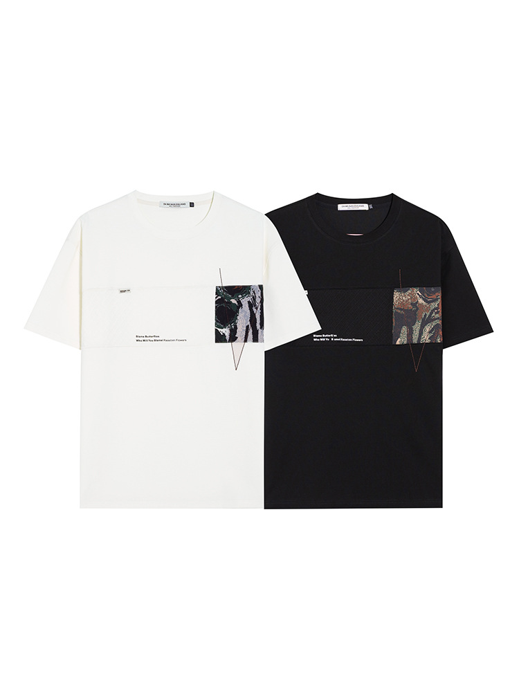 230g Heavyweight Short-Sleeved Plus Size Men's Clothing Cross-Border Wholesale Fashion Trendy Personalized Printed T-Shirt Loose Plus Fat Men