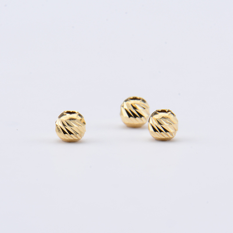 Pure G18K Gold Twill Batch Flower Beads Car Flower Beads Lutong Transfer Beads Spacer Beads Knife Flower Beads Moon Gold Beads