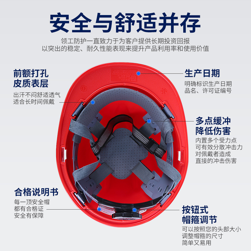 Safety helmet construction site male construction engineering leader head cap electrician labor protection national standard breathable thickening protection