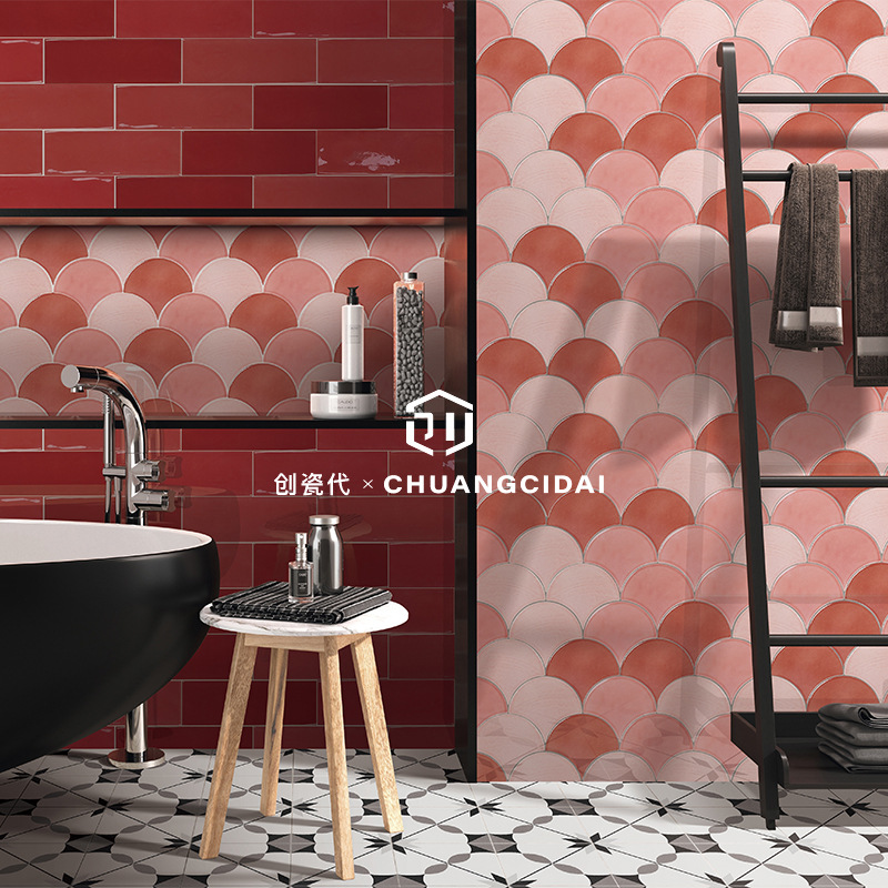Простая большая плитка мозаика в форме рыбы для кухни и ванной, стильная плитка для ресторана и гостиницы