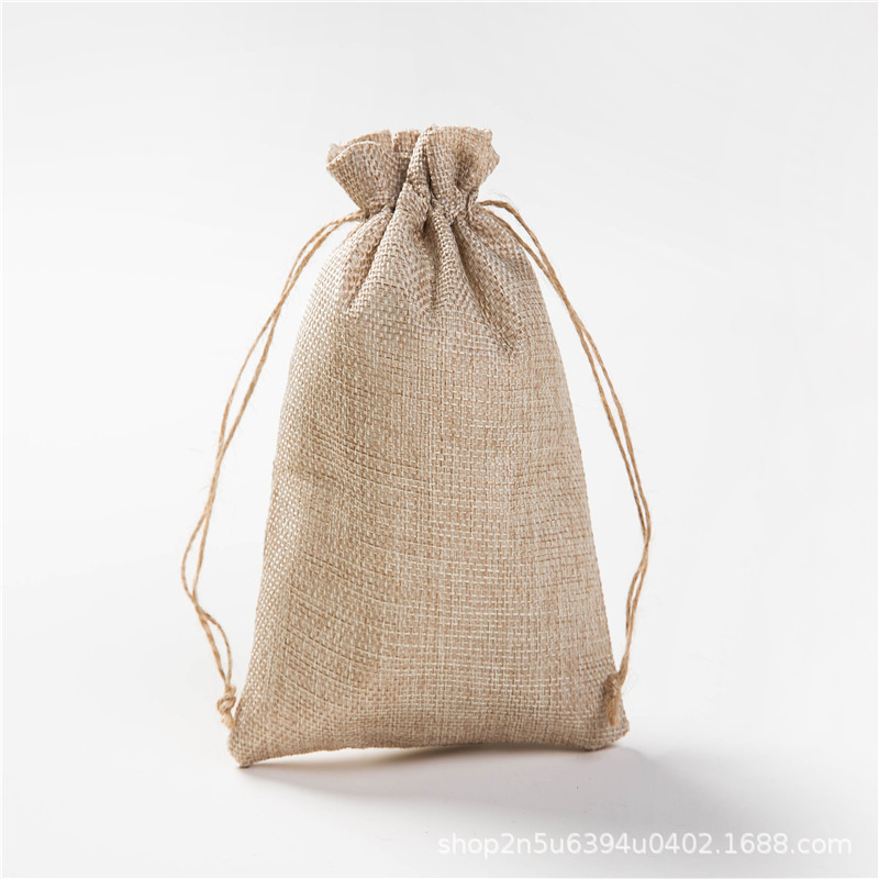 Factory linen drawstring bag imitation linen jewelry gift tea storage packaging bag sachet linen bag
