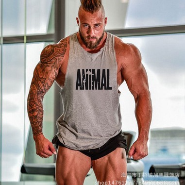 AliExpress Fitness Bodybuilding Sports Training Vest Cotton Sweat-absorbent Men's Tight Shoulder Waistcoat