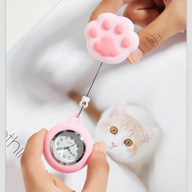Cat's claw nurse watch stretchable nurse Watch cross-border supply agency manufacturer easy-pull buckle luminous nurse watch