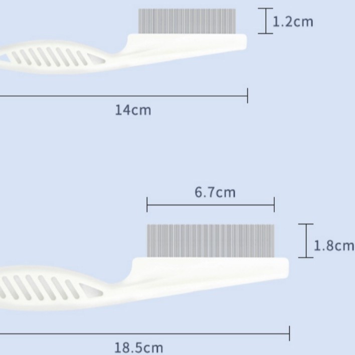 Dog cat flea comb steel needle comb pet comb encryption flea lice white handle pet supplies manufacturers