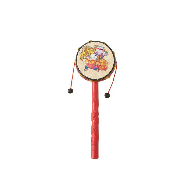 Children's Toys Hand Drum Rattle Newborn Baby Toddler Educational Toys Nostalgic Classic Auspicious Rattle