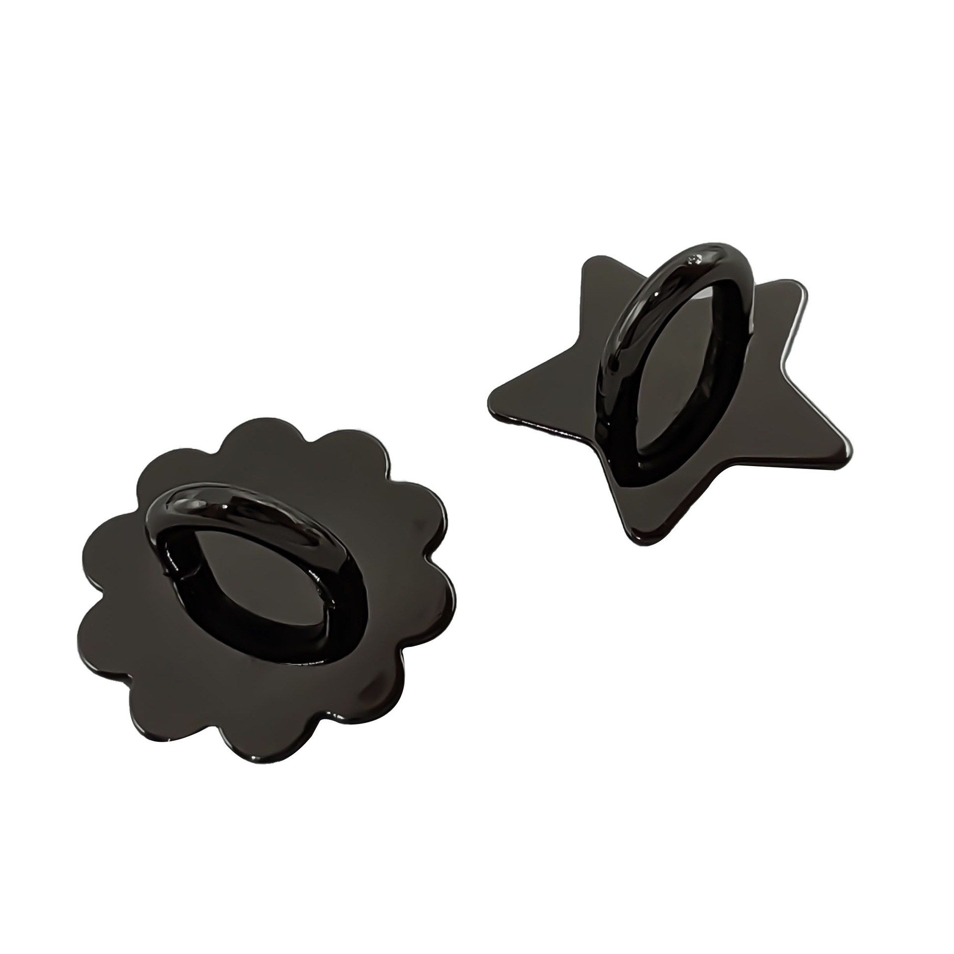 New Korean Style Mobile Phone Case Buckle Glossy Heart Buckle with Self-Adhesive DIY Metal Mobile Phone Back Sticker Hook