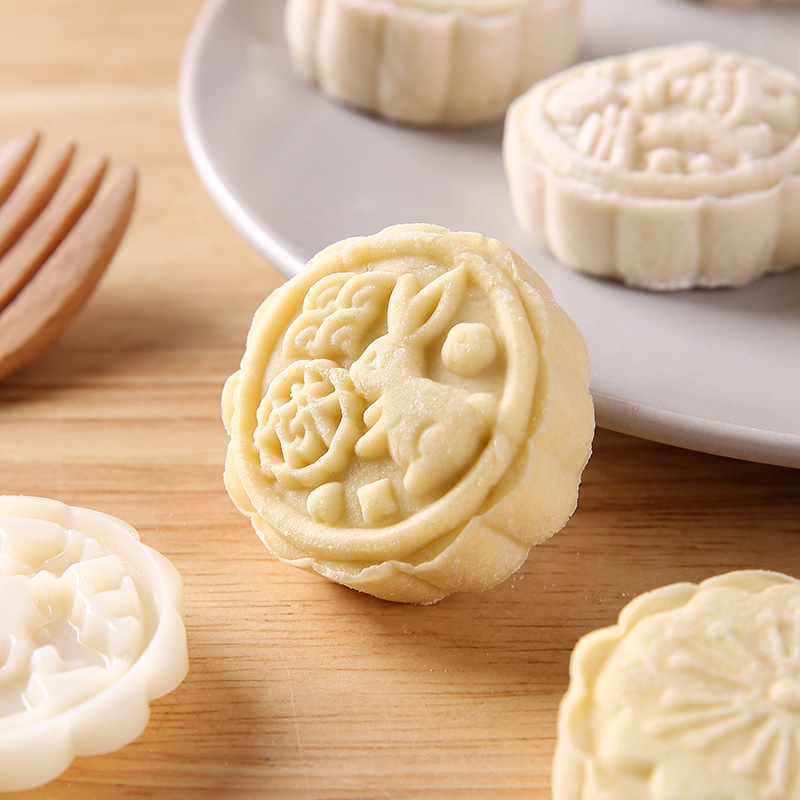 Mid-autumn moon cake mold hand pressure pastry mold diy production model ice cream green bean cake dessert moon cake grinding tool