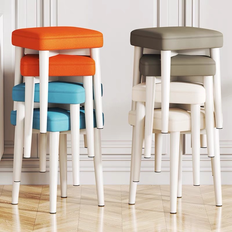 Складной табурет для гостиной, квадратный табурет, современный простой нордический обеденный стул, мягкая скамейка, круглый табурет, оптовая продажа стульев