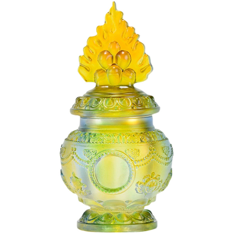 Treasure Bottle of the God of Wealth Buddha Pre-offering Glass Modern Eight Auspicious Ornaments Supplies Seven Treasure Bottle Supplies