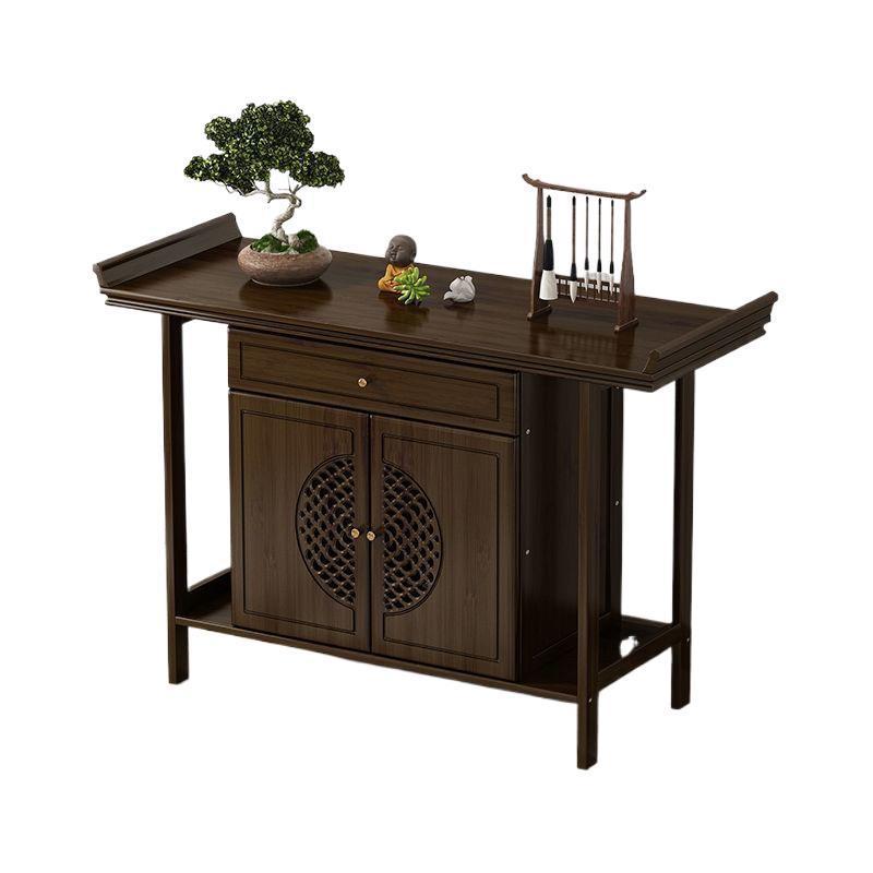Chinese-Style Rosewood Furniture Table, Altar, Chicken-Wing Wood Carved Table, Solid Wood Console Table, Partition Table with Drawers