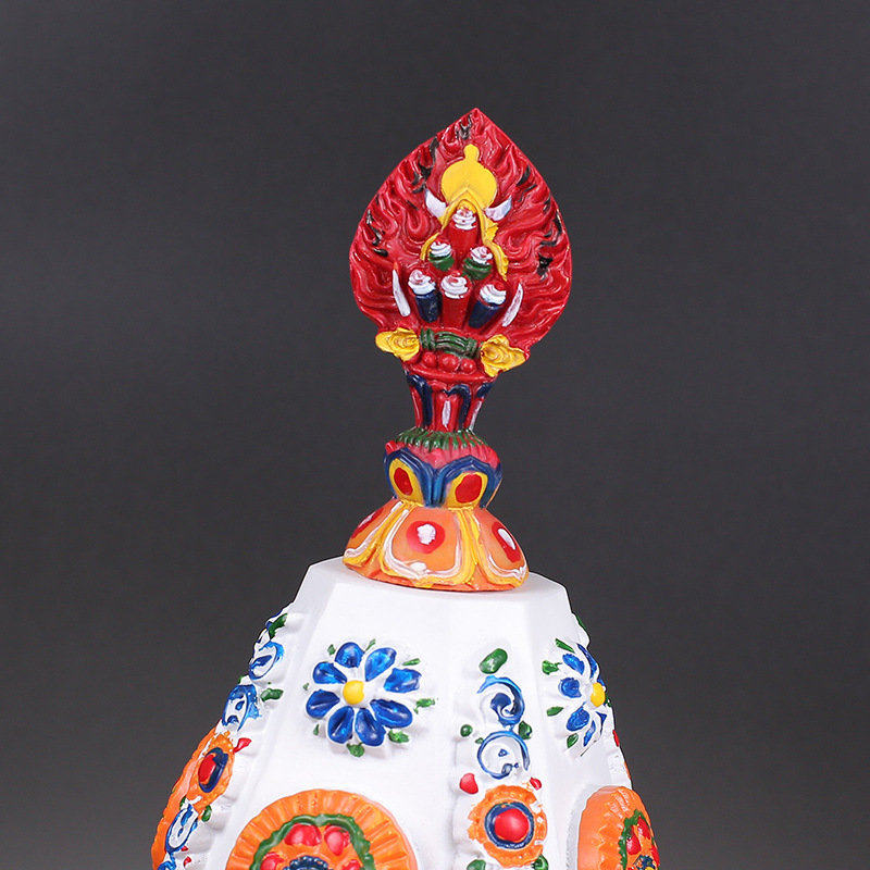 Wholesale Moni Teng Treasure Vase, Chubby Style, Folk Culture Butter Flower, Auspicious Ksitigarbha, Hand-Painted Ornament, Large Xizang Style