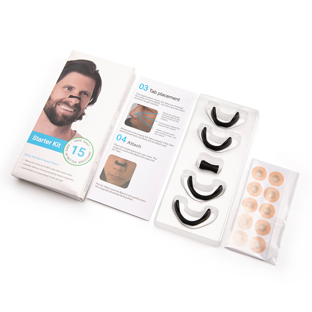 Cross-border explosions factory direct sales in stock magnetic suction ventilation nose patch nose clip nose belt intake breathing dilator