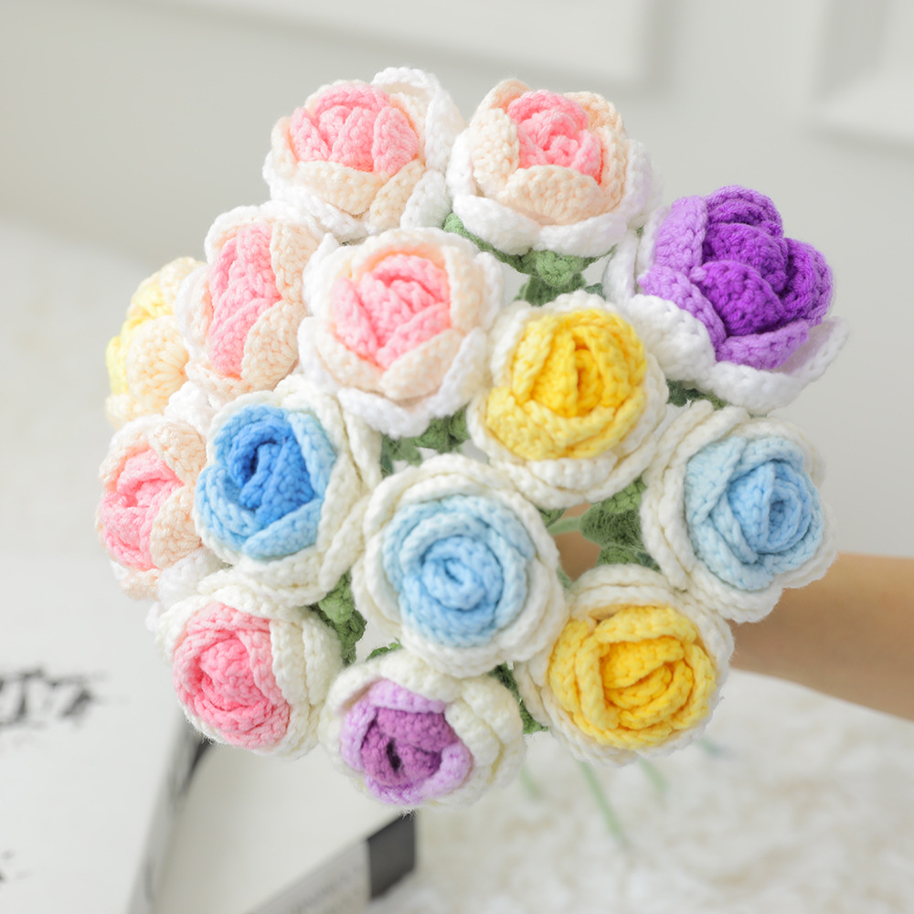 To figure to sample illustration custom wool hand-woven bouquet wool flower simulation flower bag hat