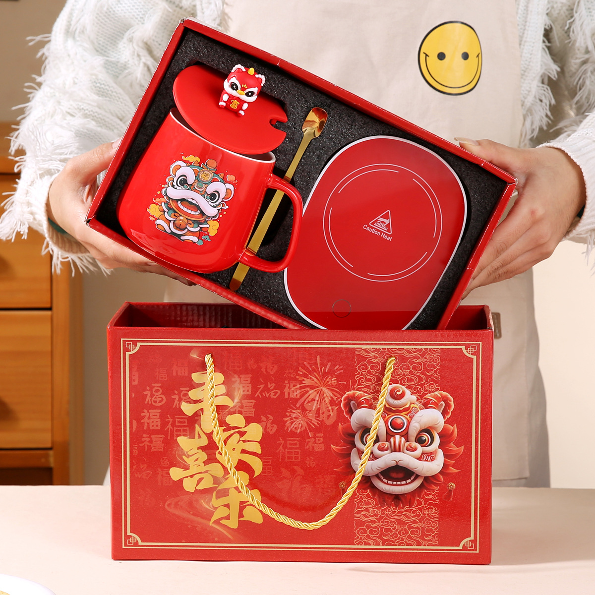 55 degree constant temperature cup gift box suit warm ceramic cup mug printed LOGO opening event annual meeting gift