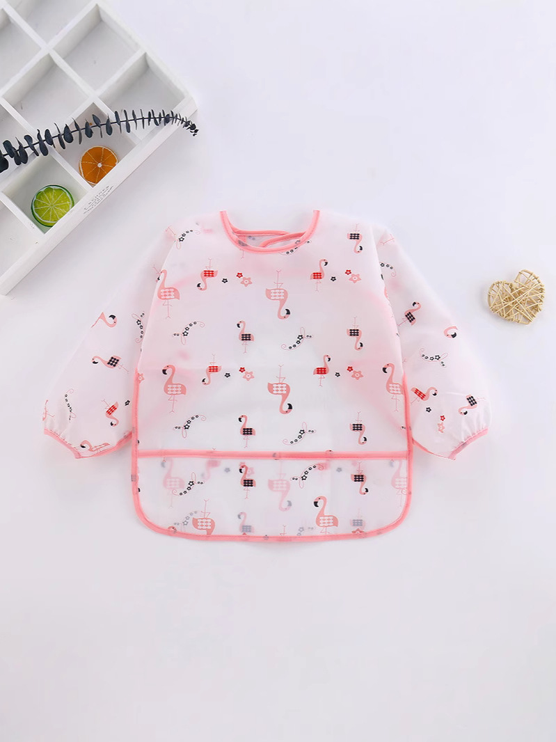 Manufacturer Customized Pattern Children's Smock Baby Waterproof Reverse Dressing Infant Eating Clothes Anti-Fouling Waterproof Washable
