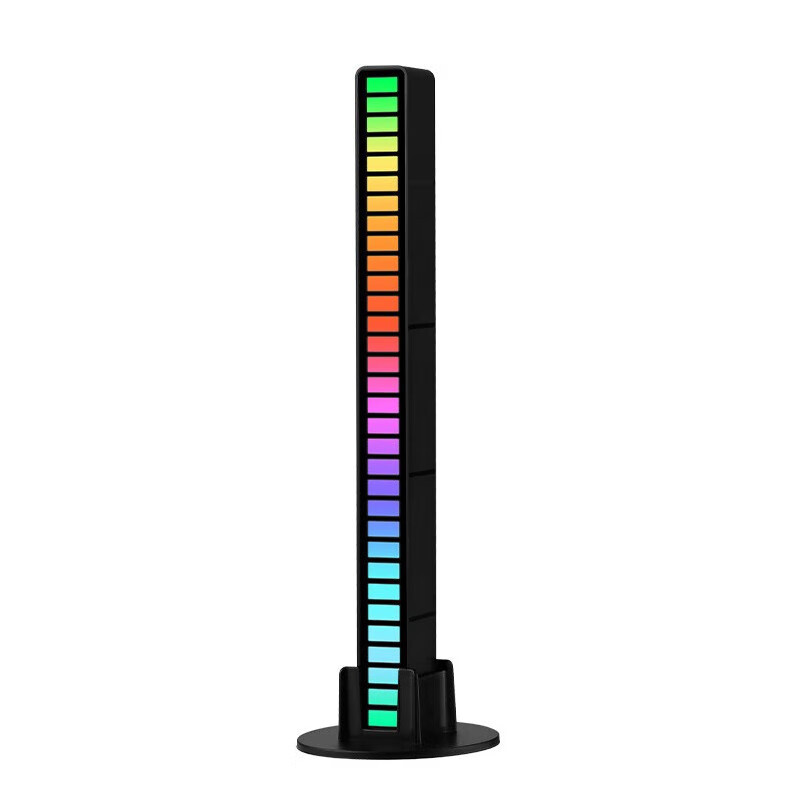 RGB sound pickup lamp computer desktop voice control e-sports audio car 3D music rhythm led colorful induction lamp