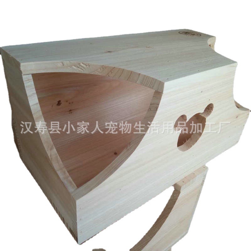 A variety of Chinchilla squirrel guinea pig wooden house fir gnaw-resistant high-quality wooden nest double-mouth lovers summer pet wooden house