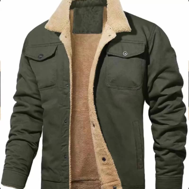 2024 cross-border autumn and winter new men's jacket fleece-lined cotton frock casual jacket men's jacket factory wholesale