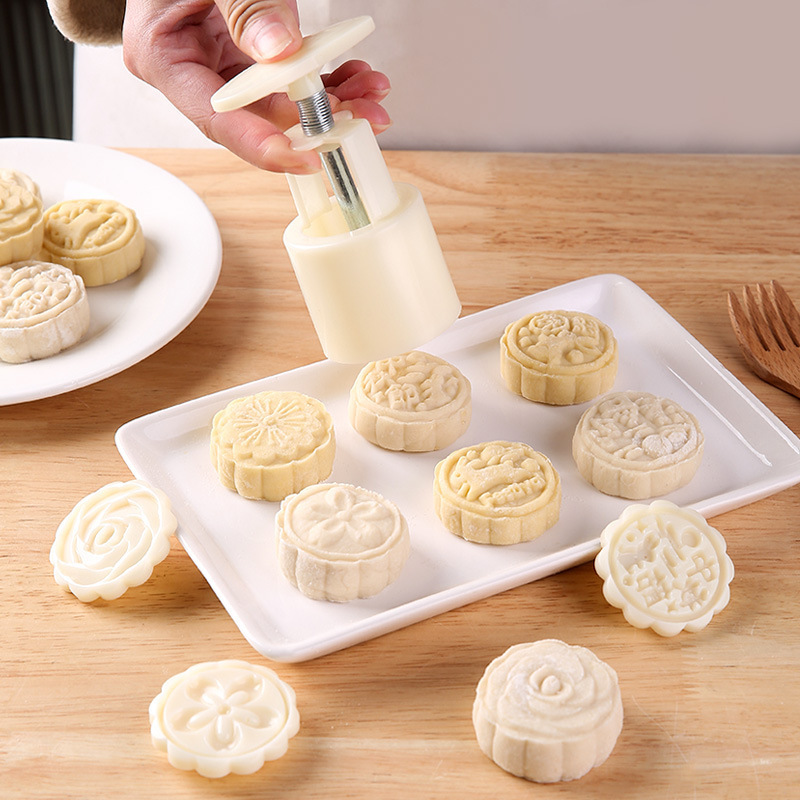 Mooncake Mold Household Hand-pressed Mid-Autumn Festival Dim Sum DIY Tool Non-stick Mung Bean Cake Ice-skin Mooncake Grinder
