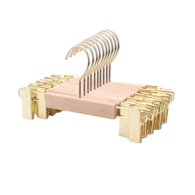 Solid Wood Pants Rack Clip for Home Clothing Store Special Wood Non-Slip Kidsren's Men's and Women's Clothing Wooden Pants Skirt Hanging Support Wholesale